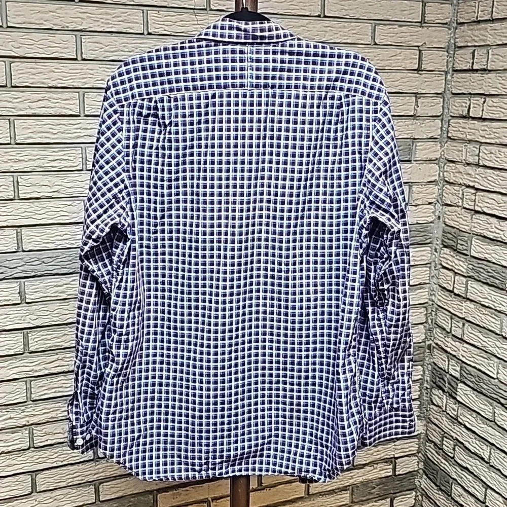 Banana Republic Mens Long Sleeve Shirt Sz L Soft Wash Slim Fit
